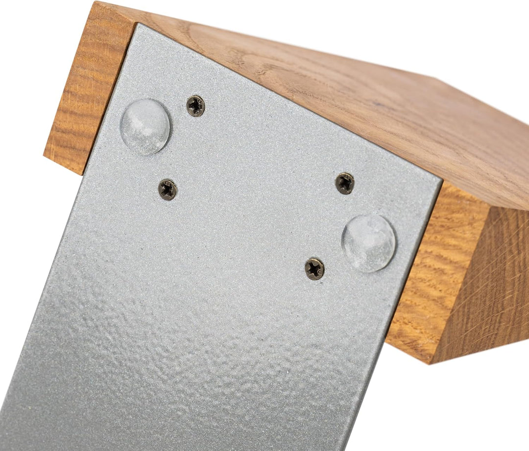 TILISMA Handgefertigte Kastanie Buchstützen für Regale-Bucherstützen aus Holz mit Metallbasis-Buchha