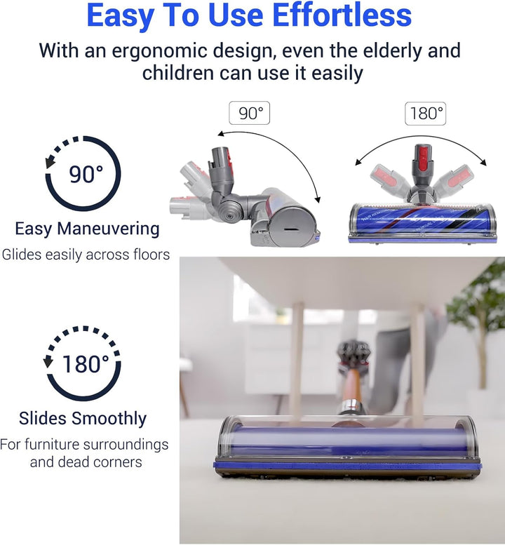 DAMAIYI Anti-Verwicklungs-Bürste kompatibel für Dyson Staubsauger V7, V8, V10, V11, V15 - Hochdrehmo