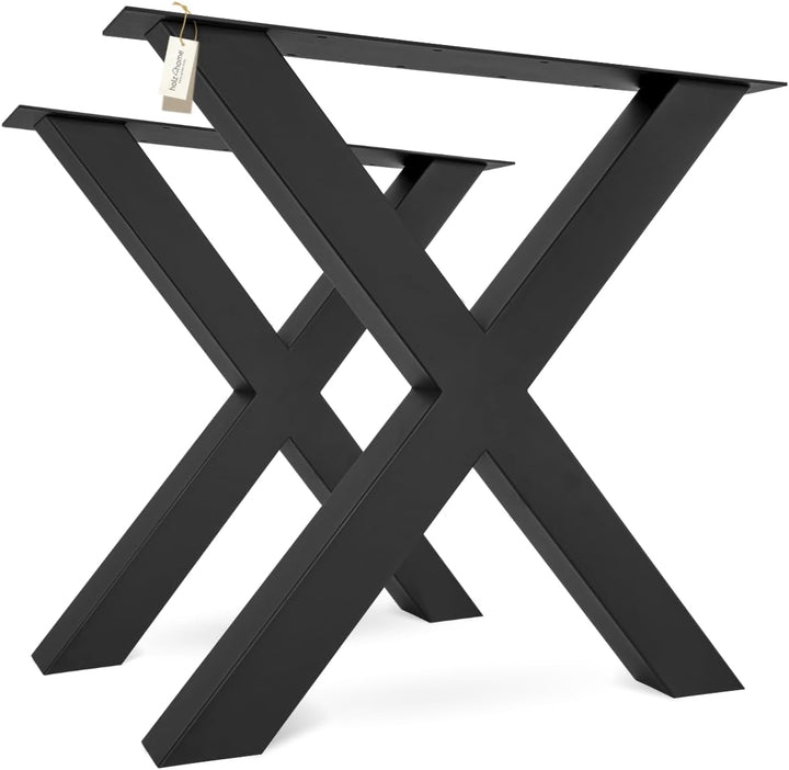 holz4home® Hora X-Tischbeine 1 Paar (2 Stück) in Schwarz Pulverbeschichtet I Höhe: 78 cm I Universal