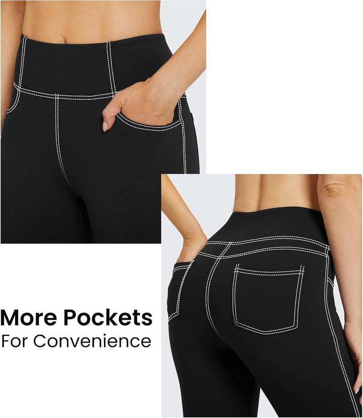 G4Free Activewear-Hosen für Damen mit 4 Taschen Bootcut Jeans Yoga Hosen Damen Stretch Hohe Taille Y