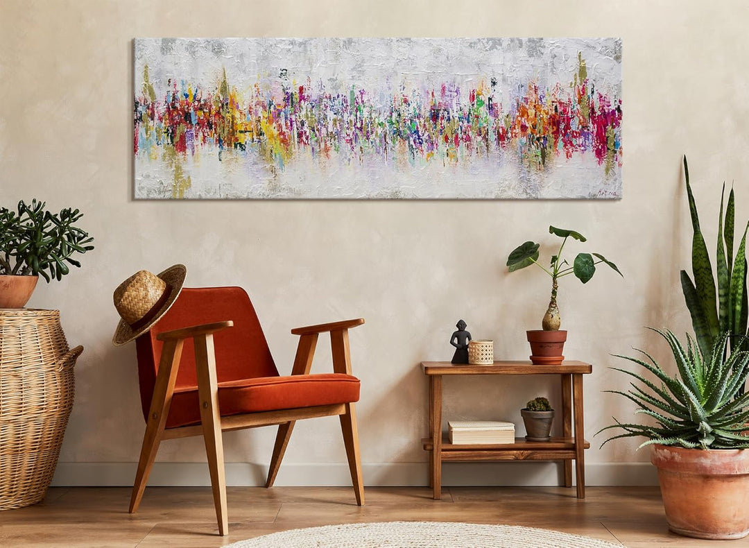 YS-Art Abstrakt Acryl Gemälde auf Leinwand handgemalt Abstraktion II Wandbilder Wohnzimmer moderne f