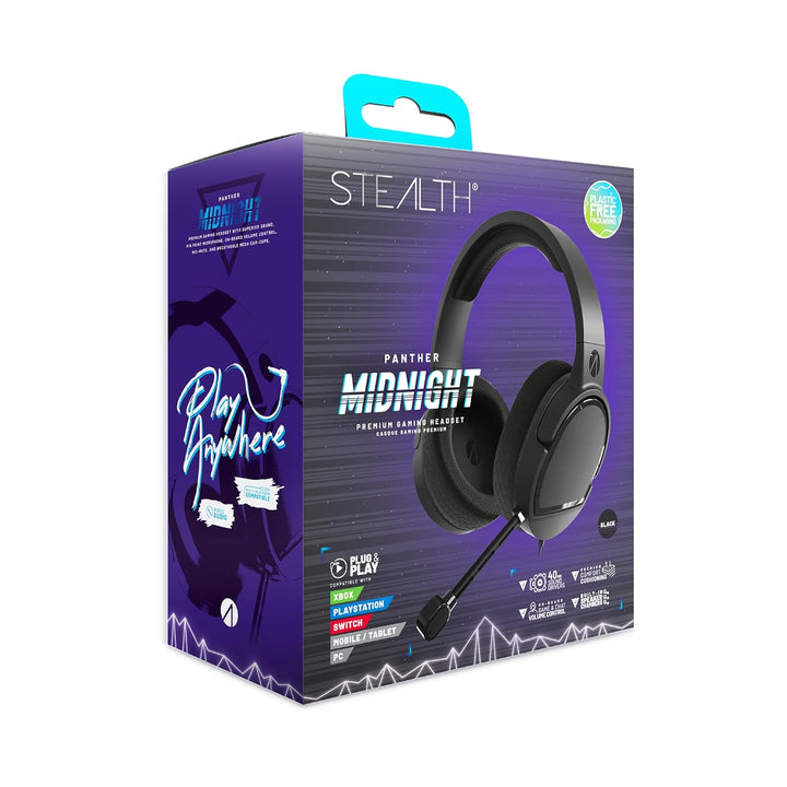 STEALTH Panther Gaming Headset Over Ear Gaming Headset PS4/PS5, Xbox, Switch, PC mit flexiblem Mikro