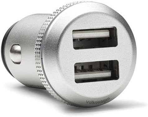 Volkswagen 000051443D Ladeadapter USB dual 12V Steckdose Ladegerät Aluminium Single, Single
