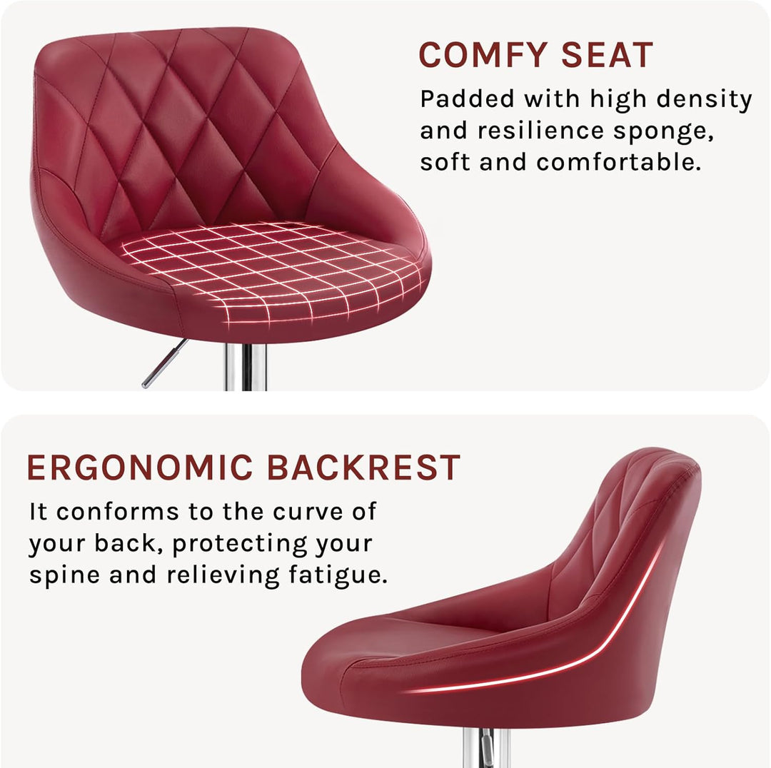 WOLTU 4er Set Barhocker Bistrohocker Tresenhocker Barstuhl Höhenverstellbar, Drehbar, Sitzfläche aus