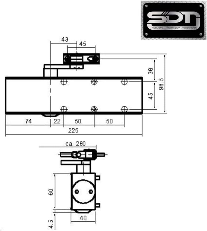 Obentürschliesser Dormakaba TS 73 V RF - Silber