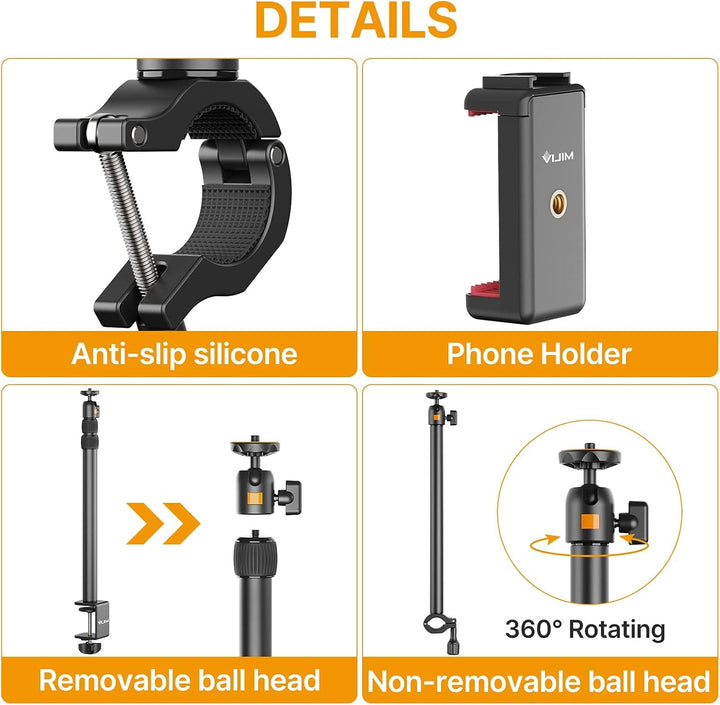 Kamera Tischhalterung, ULANZI LS02 Kamera Tischstativ, 44cm-105cm Einstellbar, Overhead Stativ für S