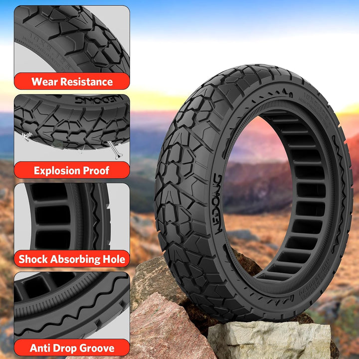 OUXI 10X2.125 Off Road Reifen für Elektroroller Ninebot F20/F30/F40/F65, 10 Zoll Vollgummireifen für