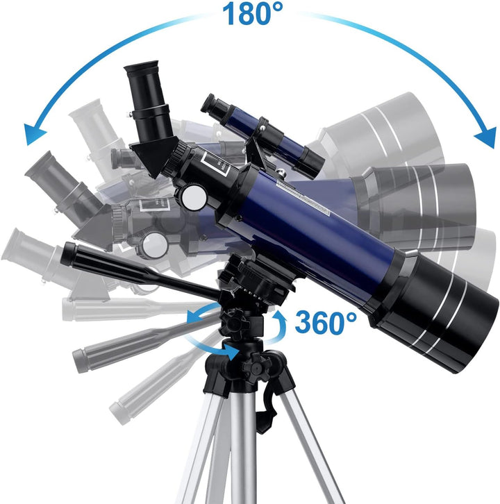Astronomisches Teleskop mit Stativ, Pro 400/70 FMC Optisches Refraktor-Glas-Teleskopen Fernrohr für
