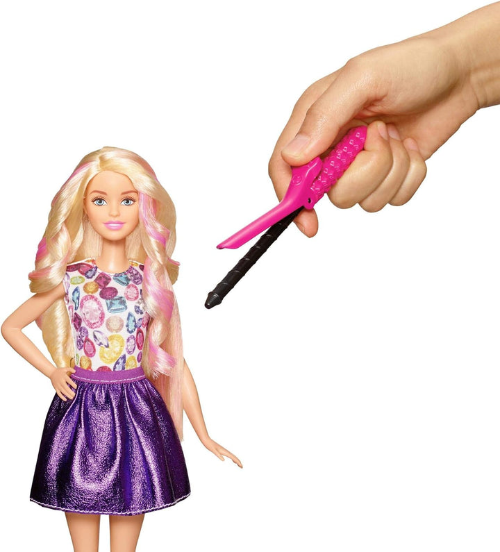 Barbie DWK49 - Hairstyling Spielset, ohne Hitze und mit Wasser verschiedene Frisuren zaubern, Spielz