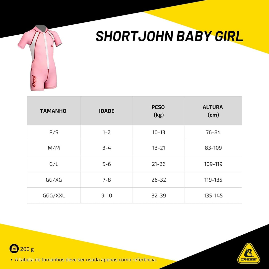 Cressi Kid Shorty Wetsuit 1.5 mm - Shorty Neoprenanzug für Kinder Ultra Stretch Neopren Rosa/Weiss X
