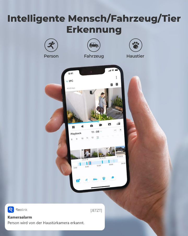 Reolink 12MP PoE Überwachungskamera Aussen mit Spotlight, Farbige Nachtsicht, Zwei-Wege-Audio, 24/7