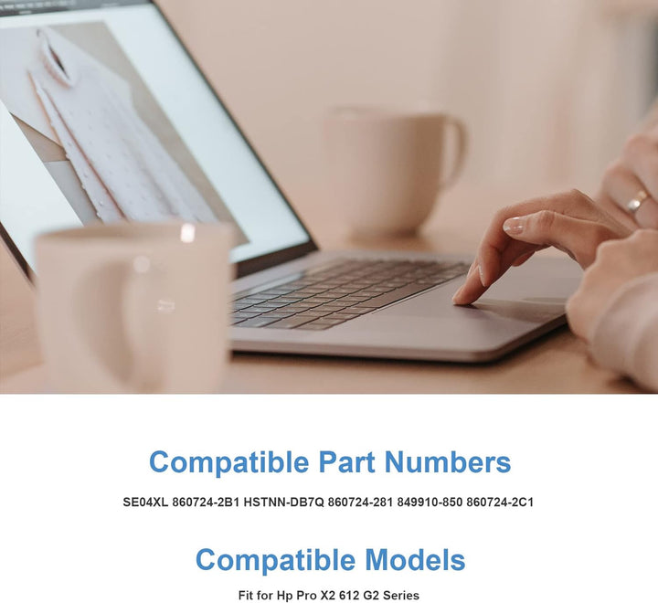 ASUNCEL 41,58 Wh 5130 mAh SE04XL Laptop Akku für HP Pro x2 612 G2 Tablet 860708-855 860724-2B1 86072