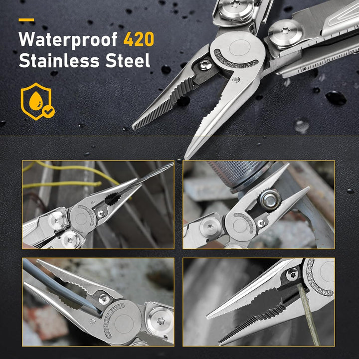 BIBURY Multifunktionale Zange mit Flaschenöffner, Faltbares Multitools für Mann, Tragbare Multifunkt