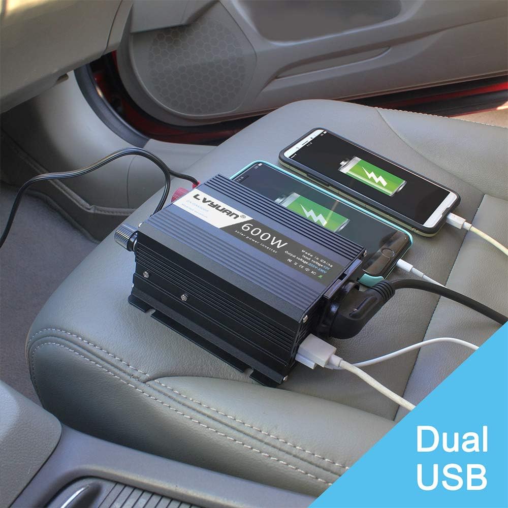 Spannungswandler DC 12v auf AC 230v / 600W Wechselrichter/Cantonape Inverter/mit KFZ Inverter mit EU