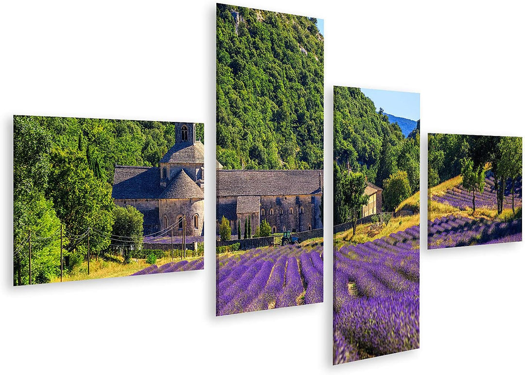 islandburner Bild auf Leinwand Blühendes Lila Lavendelfeld In Der Abtei Senanque In Gordes Provence