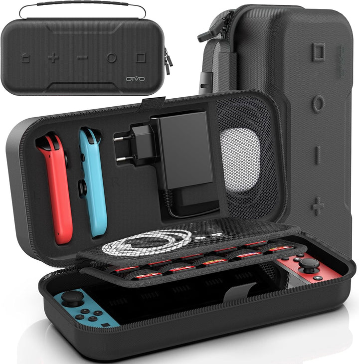 Switch Tasche kompatibel mit Nintendo Switch/OLED-Modell, Grosse Switch Tragetasche für Joycon und E