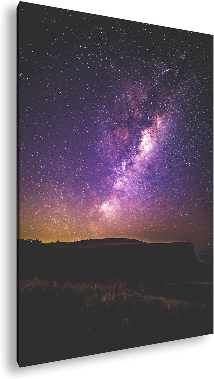 deyoli unsere magische Galaxie am Nachthimmel Format: 80x60 als Leinwandbild, Motiv fertig gerahmt a
