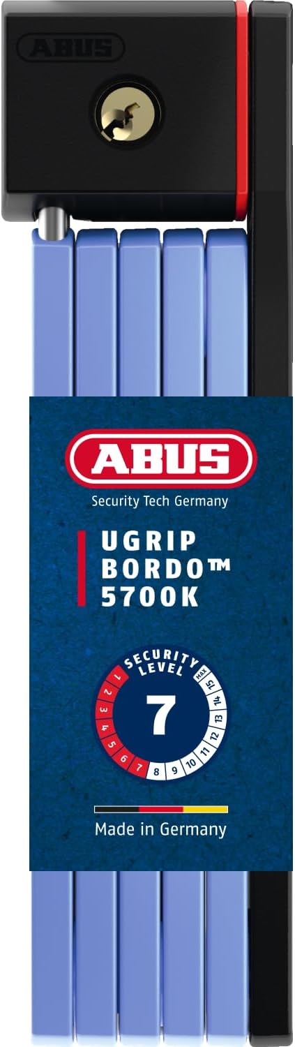 ABUS Faltschloss Bordo uGrip 5700K SH mit Halterung - Fahrradschloss mit 5 mm starken Stäben - ABUS-