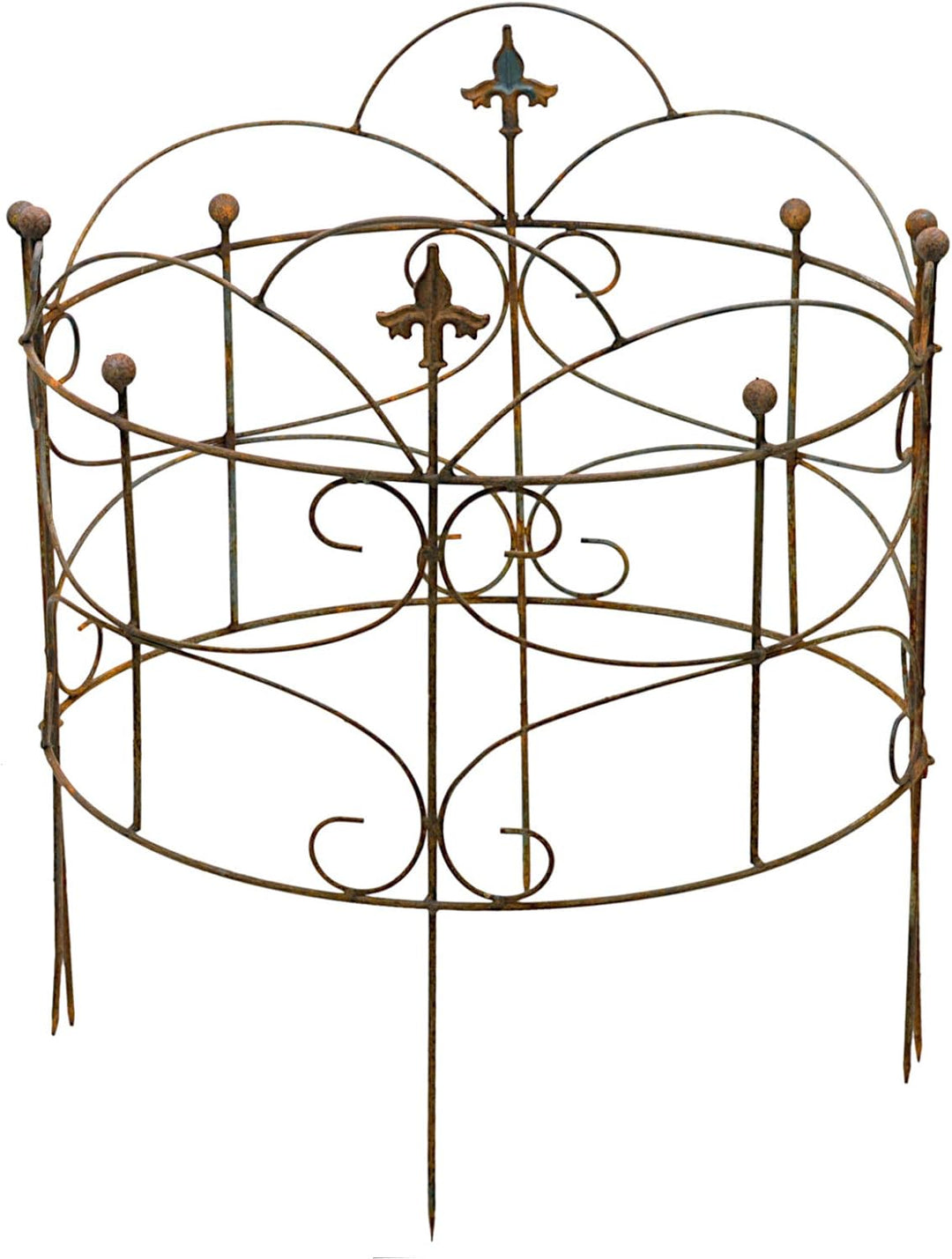 ecosoul Staudenhalter Strauchhalter bodennah 2-teilig rund Rankhilfe Beet Metall Eisen Rost Deko