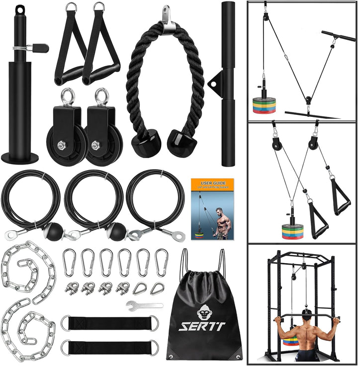 SERTT Gewicht Seilzug Fitness Gym, Verbesserte Kabelzug Fitness Latzug Gym Fitnessgeräte für LAT Pul