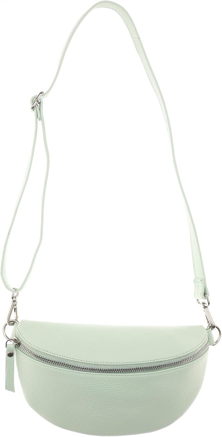 Zwillingsherz Bauchtasche mit Reissverschluss 100% Echtleder – Hochwertige Damen Bauchtasche Crossba