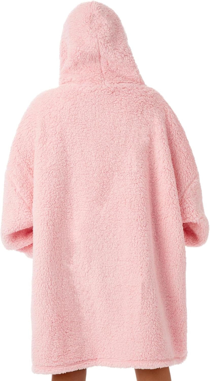 Barbie Damen Rosa Full Sherpa Blanket Hoodie | Geniesse luxuriösen Komfort Oodie | Einheitsgrösse |