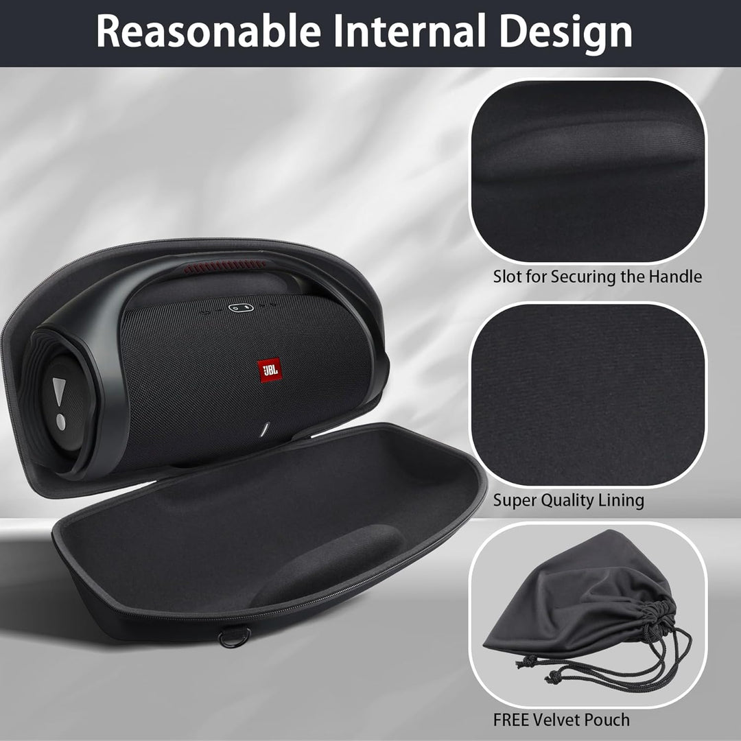 co2CREA Hart Tragetasche mit Mini Zubehörtasche und Schultergurt Für JBL Boombox 3 /Boombox 3 WiFi/B