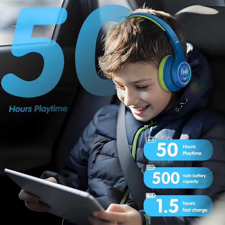 LOBKIN Kinder Kopfhörer mit Tasche, Kopfhörer Kabellos und Kabel Bluetooth für Kinder mit ANC Aktive