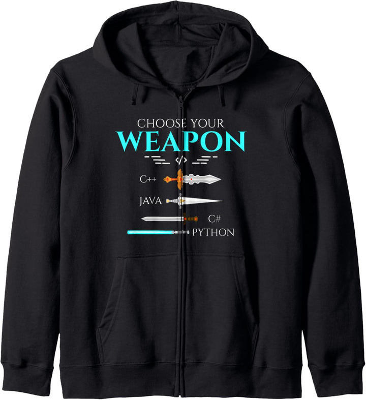 Choose Your Programming Weapon Funny Computer Python Coding Kapuzenjacke