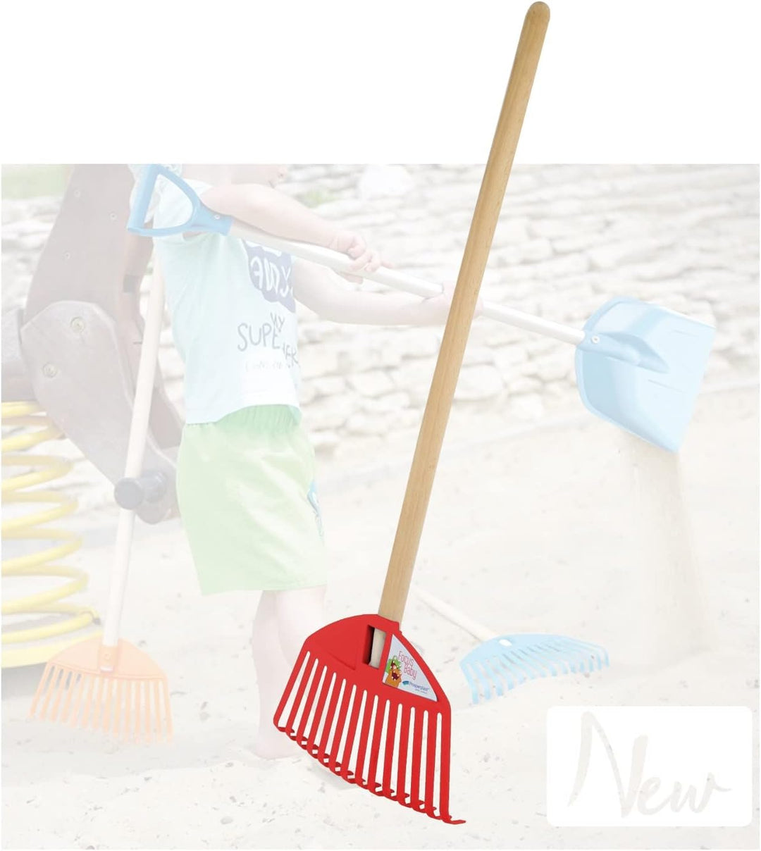 vom Pullach Hof Kinder Rechen Laubrechen 2er Set für Garten Sandkasten Kinderrechen Gartenwerkzeug L