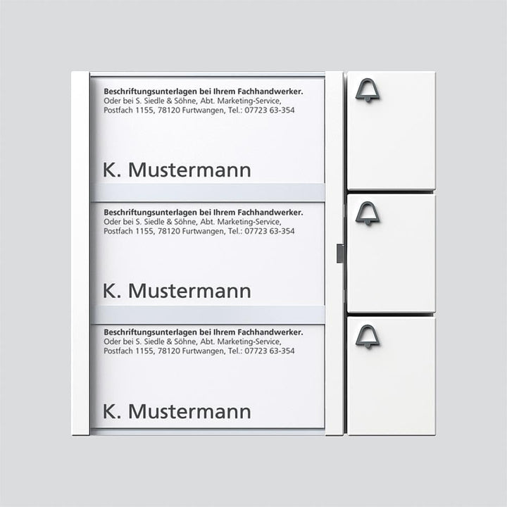 Siedle 2544208 Tastenmodul 3 Tasten 1 mit N-System, TM 612-3 W, weiss