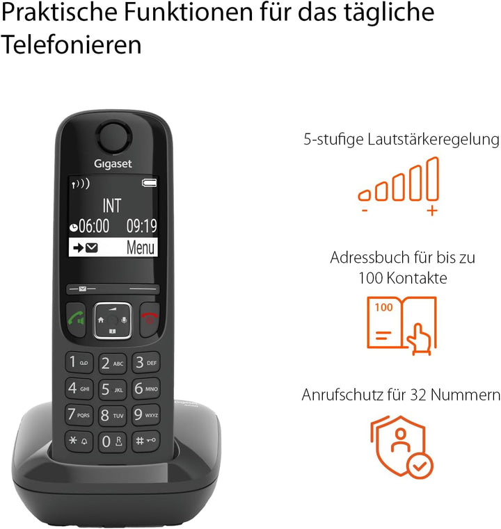 Gigaset AS690 Duo - 2 Schnurlose Telefone - grosses, kontrastreiches Display - brillante Audioqualit