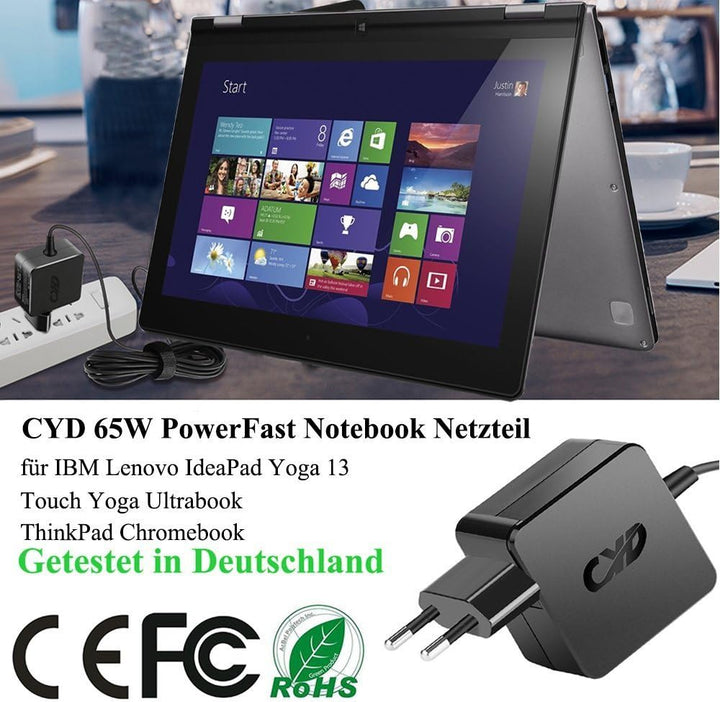 CYD 45W 20V 2.25A Notebook Netzteil-Ladegerät für Lenovo-Ladekabel-Laptop Yoga 20CD00AYUS Yoga 370 t