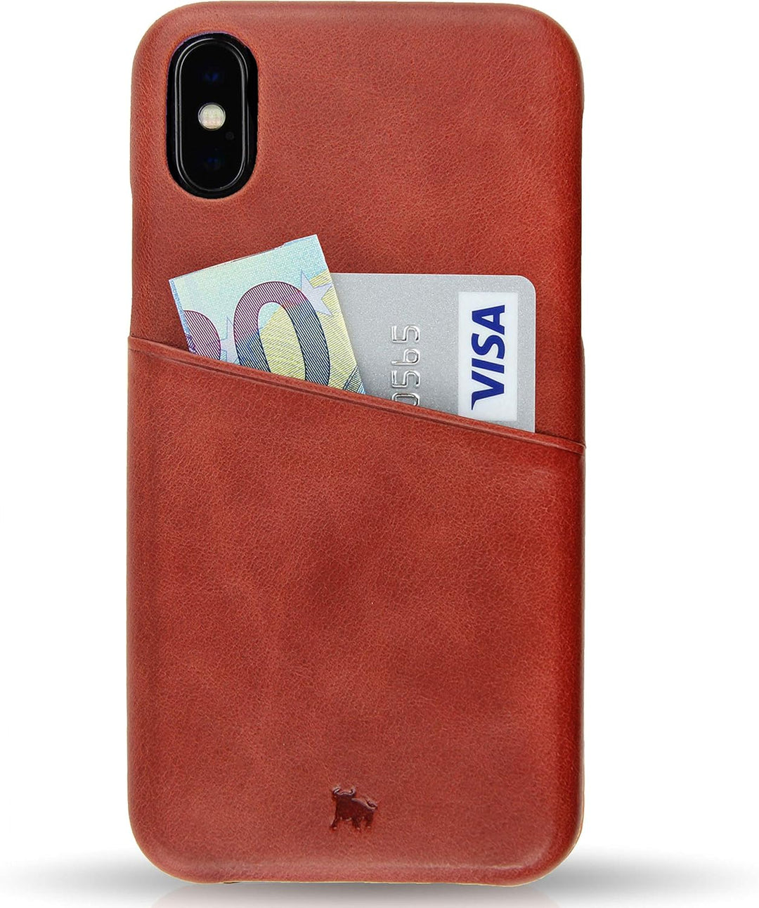 BULLAZO Menor Urban, Edle Hülle aus Leder mit Kartenfach, Kompatibel mit iPhone X 10 XS 10S, Koralle