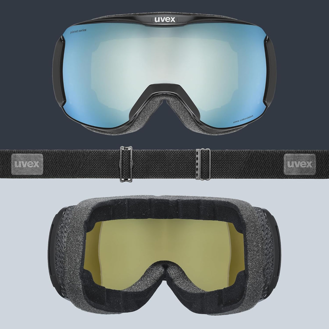 uvex Unisex Downhill 2100 Cv Planet Skibrille (1er Pack) Einheitsgrösse black/white-green, Einheitsg