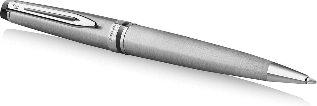 Waterman Expert Kugelschreiber | Edelstahl mit Chromzierteile | Mittlere Spitze | Blaue Tinte | Gesc