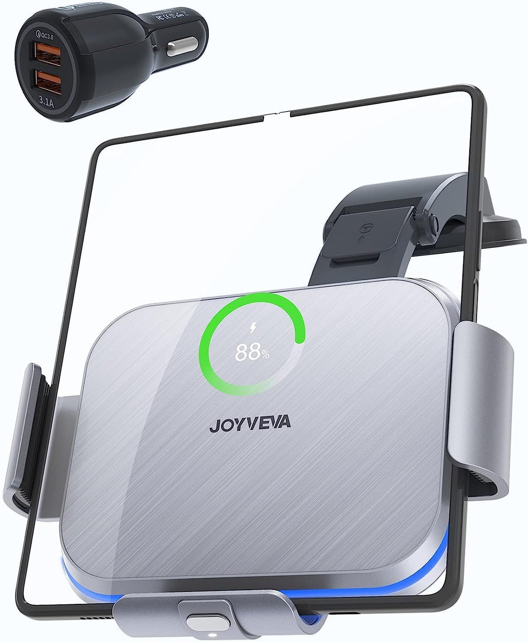 JOYVEVA Dual Coil Kabelloses Kfz-Ladegerät für Galaxy Z Fold 5 4 3, Schnelllade-Handyhalterung für G