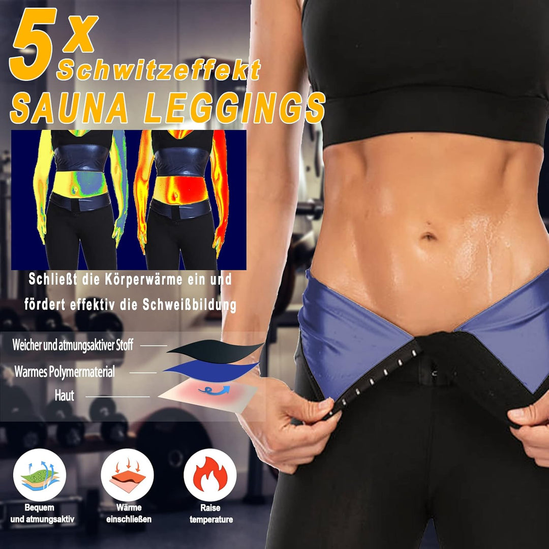 Merlvida Shape Leggings Damen High Waist Sauna Jogginghose Abnehmen Sporthose Bauchkontrolle Body Sh