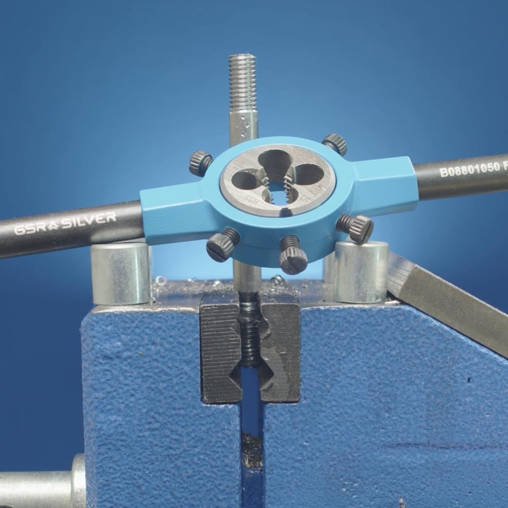 Gewindeschneid-Sortiment M3-M12 HSS, Mit Führungen für Handgewindebohrer und Schneideisen und Kernlo