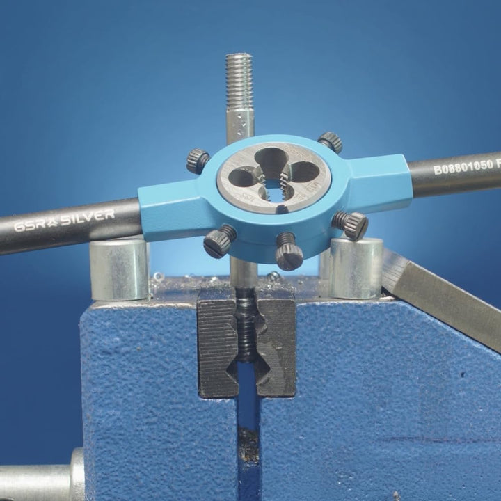 Gewindeschneid-Sortiment M3-M12 HSS, Mit Führungen für Handgewindebohrer und Schneideisen und Kernlo