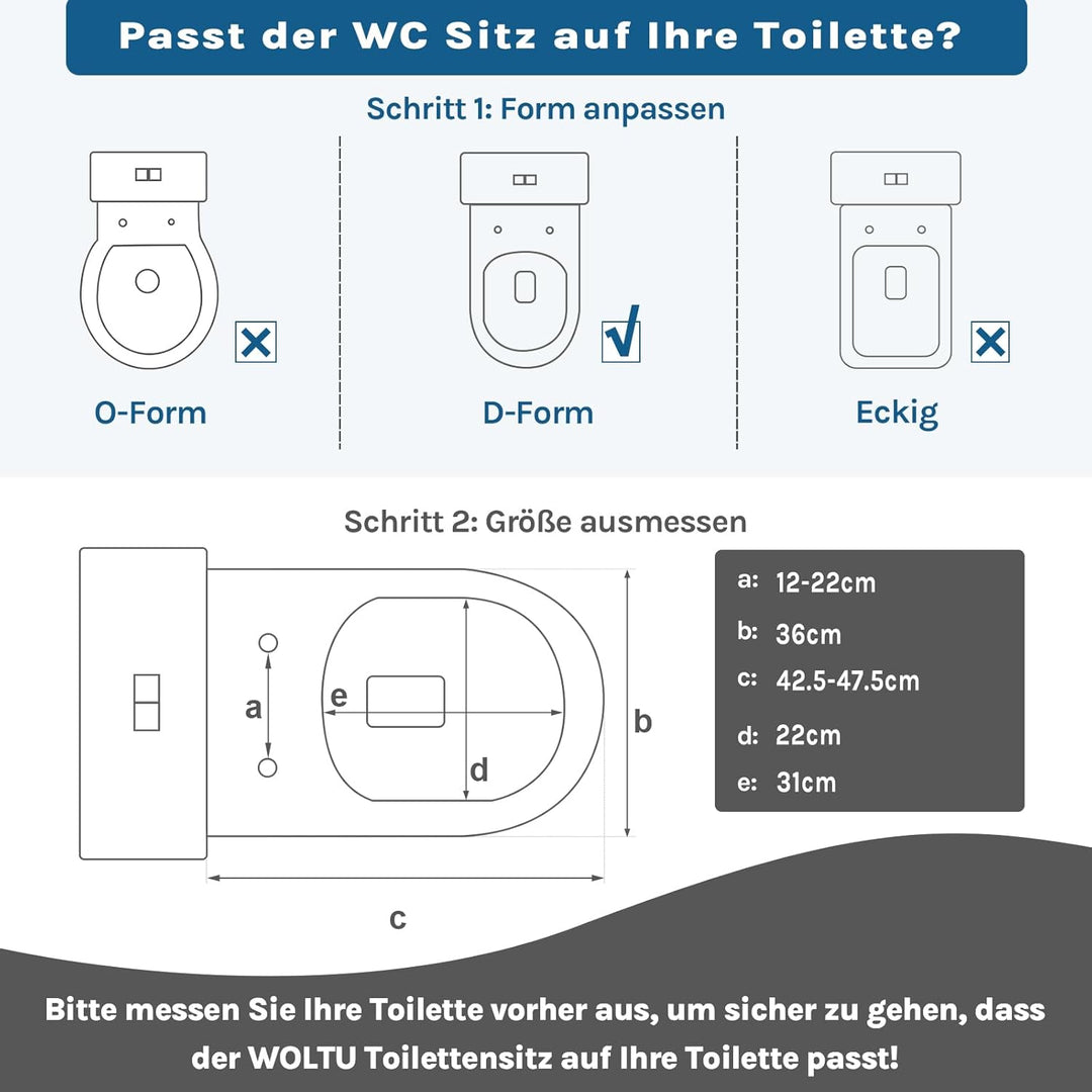 WOLTU WS2543 Klodeckel Wc Sitz Deckel Absenkautomatik, Kunststoff, Fast Fix/Schnellbefestigung, Soft