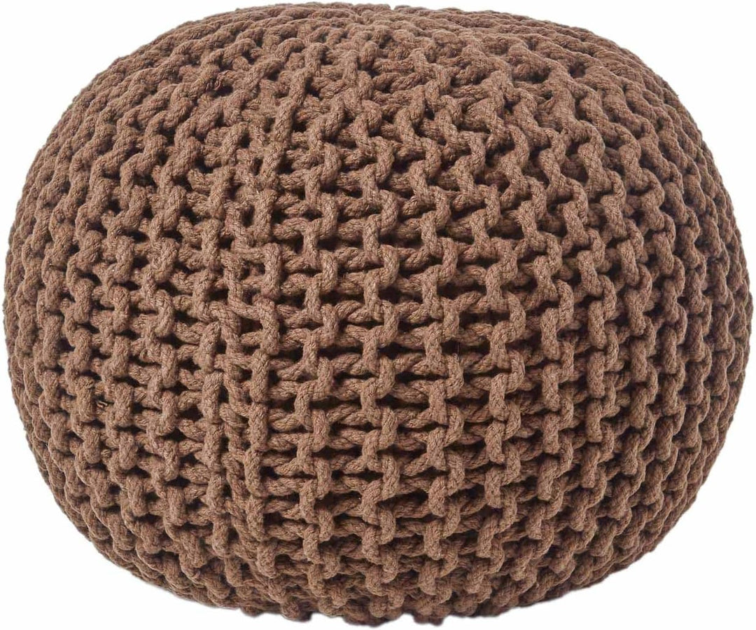 Homescapes Pouf Strickpouf rundes Bodenkissen, Sitzpouf 35 x 40 cm, gepolsterter Sitzhocker, Sitzpuf