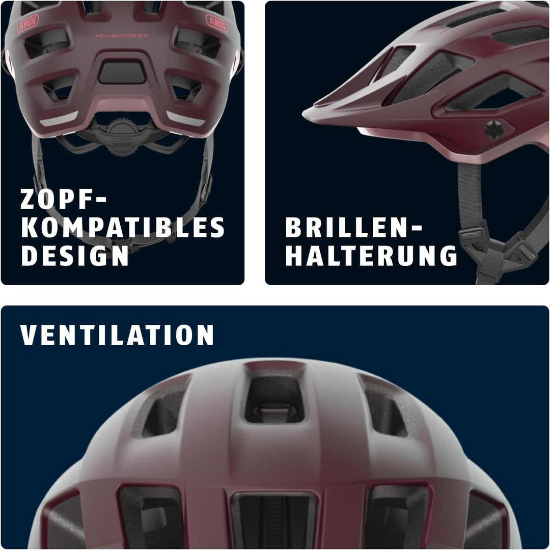 ABUS MTB-Helm Moventor 2.0 - komfortabler Fahrradhelm fürs Gelände - All-Mountain-Helm - für Damen u