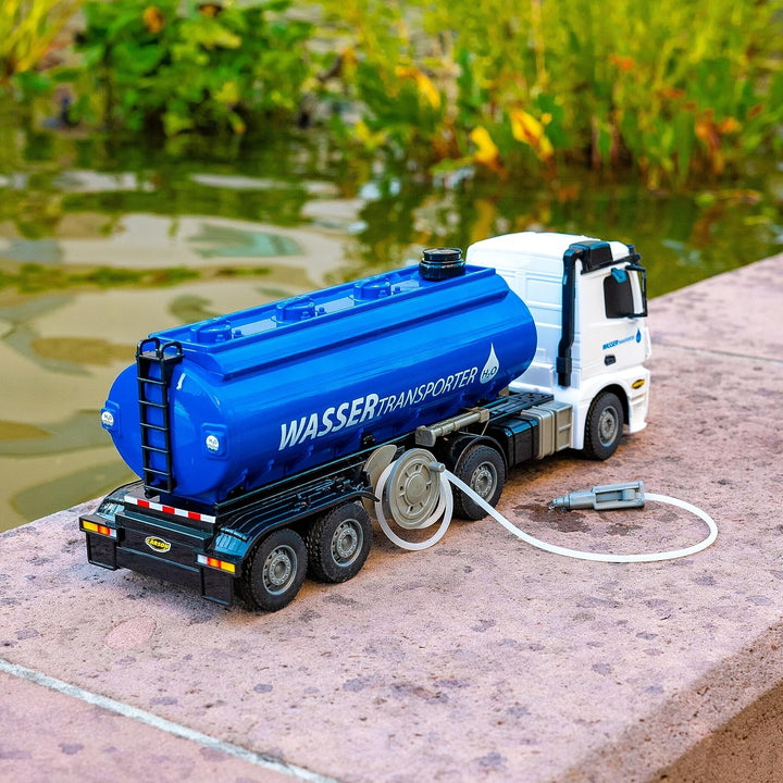Carson 500907665 1:26 MB Arocs Wassertransporter 100% RTR - Ferngesteuertes Fahrzeug, Lastwagen mit