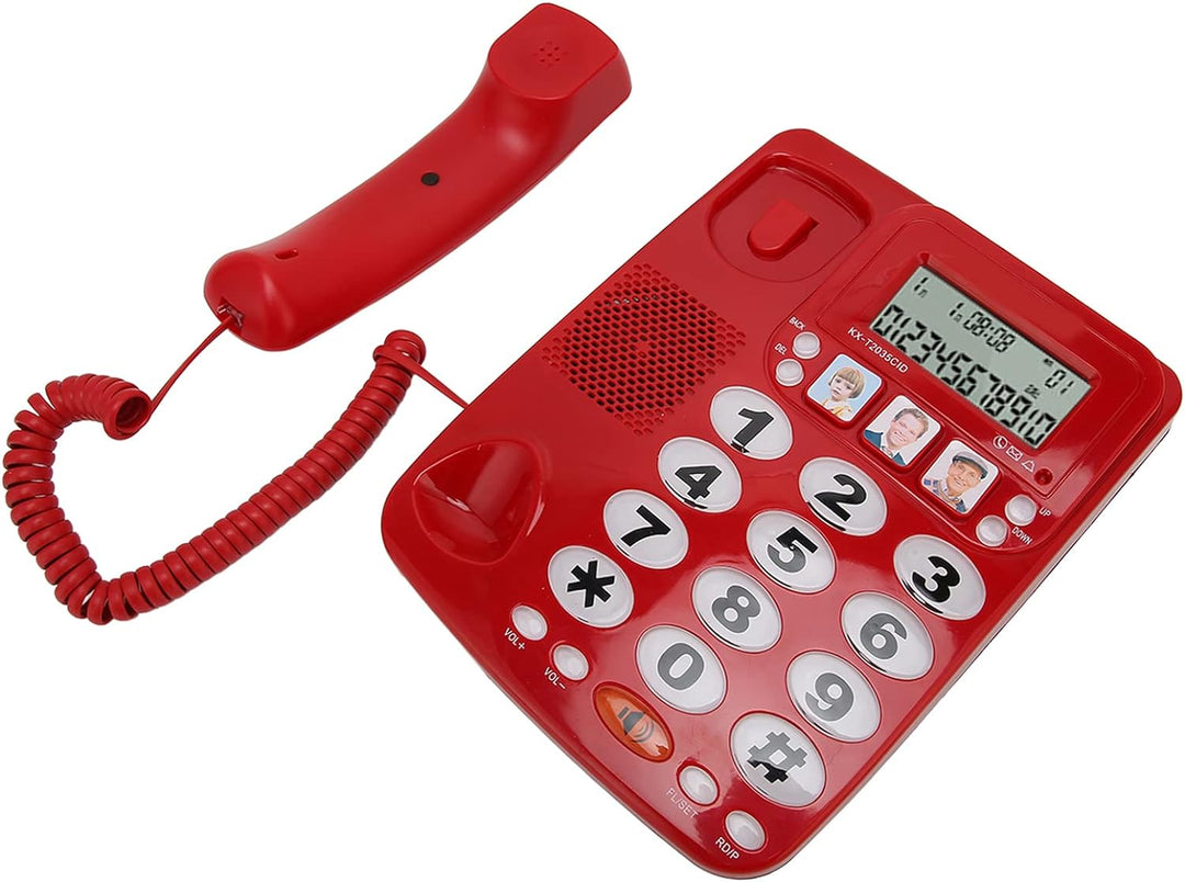 Goshyda Schnurgebundenes Desktop-Telefon, Anrufer-ID-Nummernspeicherung, LCD-Display, Verknüpfungen,