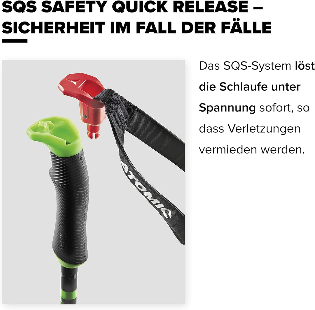 ATOMIC AMT SQS Skistöcke - Zuverlässiger 4 Aluminium Skistock - Ergonomischem Griff am Stock - Safet
