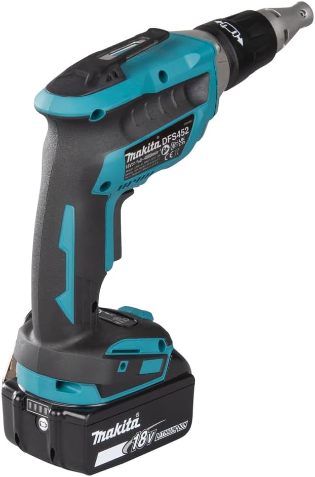 Makita 18V / 2,0 Ah, 2 Akku + Ladegerät im MAKPAC inkl. 199146-8 Magazinschrauben Vorsatz DFS452AJX2