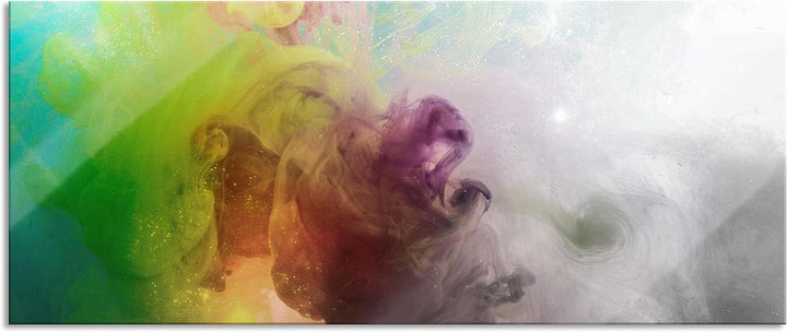 Glasbild Panorama | Wandbild aus Echtglas | mystisch verfärbte Wirbel | 100x40 cm | inkl. Aufhängung