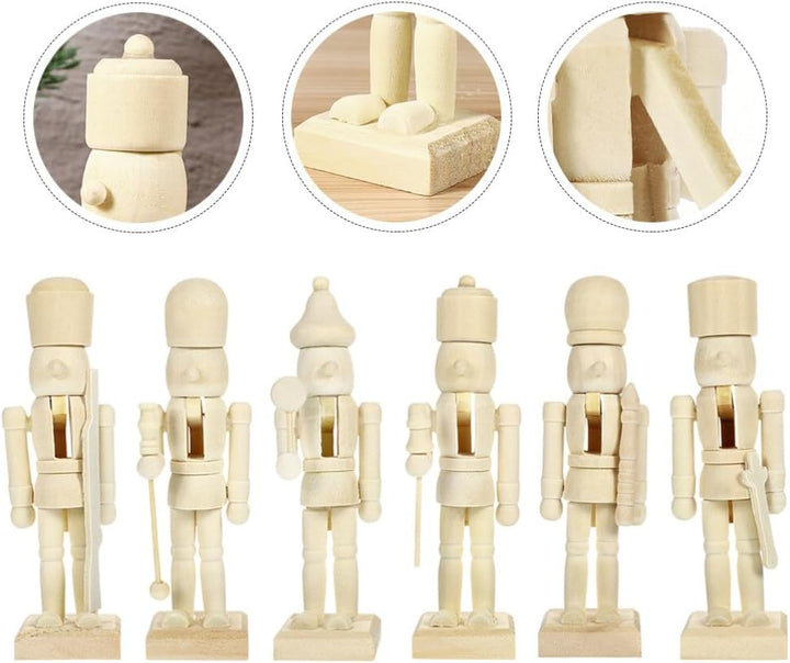 MAGICLULU 12 Stück Weihnachts-Nussknacker Zum Selbermachen Unbemalt Unbemalt Nussknacker-Marionette