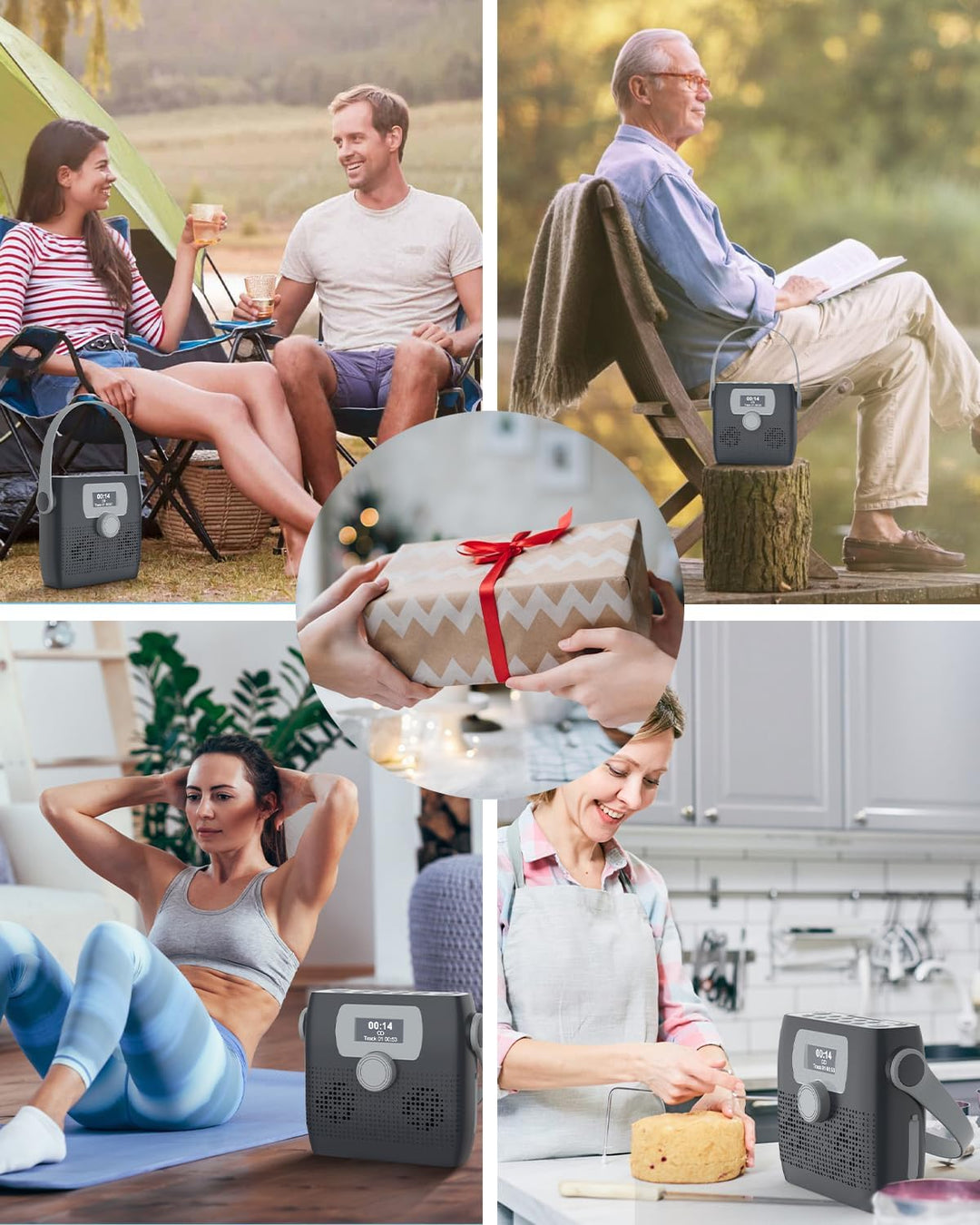 NEU 2024 Tragbarer CD Player mit Radio FM, MONODEAL Bluetooth Boombox CD Player mit Lautsprecher, Wi